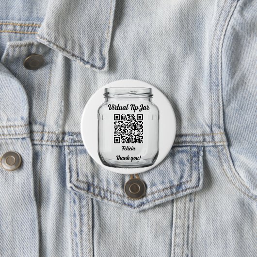 Virtual Tip Jar, Scan to Tip Glass Jar Button (Beispiel)