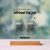 Virtual Tip Jar with 2 QR Code Acrylschild (Neutral)