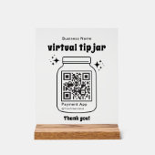 Virtual Tip Jar with QR Code Acrylschild (Vorderseite)