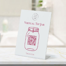 Virtual Tip Jar with Your Business Logo & QR Table