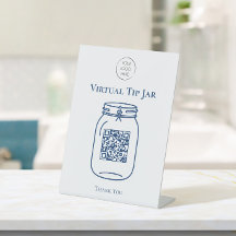 Virtual Tip Jar with Your Business Logo & QR Table