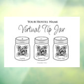 Virtual Tipp Jar 3 Jars einfache QR-Code scannbar Fensteraufkleber (Blatt 3)