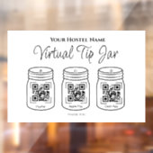 Virtual Tipp Jar 3 Jars einfache QR-Code scannbar Fensteraufkleber (Blatt 2)