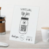Virtual Tipp Jar QR-Logo Weiß Sockelschild (In SItu)