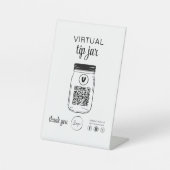 Virtual Tipp Jar QR-Logo Weiß Sockelschild (Vorderseite)