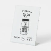 Virtual Tipp Jar QR-Logo Weiß Sockelschild (Vorderseite)