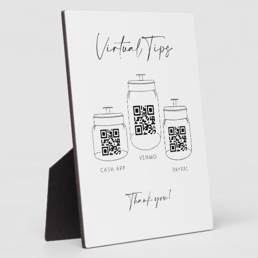 Virtual Tipp Jar Scan QR Code Cash App Zahlung Fotoplatte (Seite)