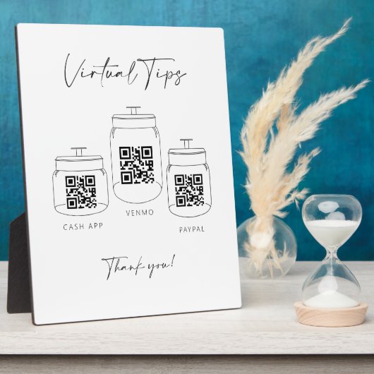 Virtual Tipp Jar Scan QR Code Cash App Zahlung Fotoplatte (Seite)