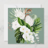 Virtual Tropical White & Green Watercolor Einladung (Rückseite)