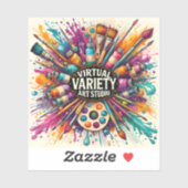 Virtual Variety Art Studio - Square Vinyl Aufkleber (Blatt)
