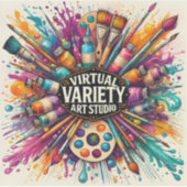 Virtual Variety Art Studio - Square Vinyl Aufkleber (Vorderseite)
