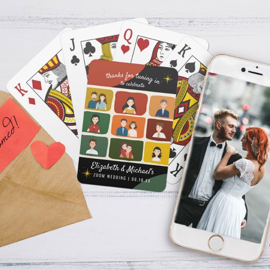 Virtual Video-Gastgeschenk Hochzeit im niedlichen  Spielkarten