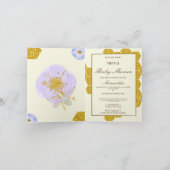 Virtual Watercolor Golden Mommy to Bee Baby Dusche Einladung (Innenseite)