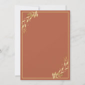 Virtual Wedding Chic Gold Foliage Terracotta Rost Einladung (Rückseite)