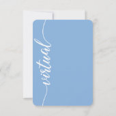 VIRTUAL Wedding Dusty Blue Chic Custom Einladung (Rückseite)