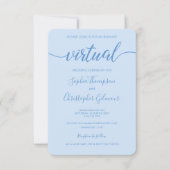 VIRTUAL Wedding Dusty Blue Chic Custom Einladung (Vorderseite)