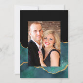 Virtual Wedding-Foto für aquamarine und Gold Geode Einladung (Rückseite)