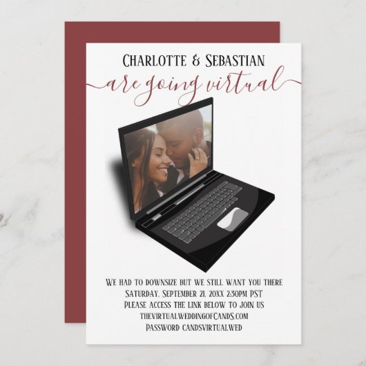 Virtual Wedding speichert das Date-Foto Save The Date (Vorne/Hinten)