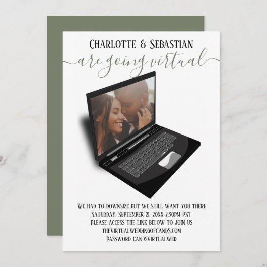 Virtual Wedding speichert das Date-Foto Save The Date (Vorne/Hinten)