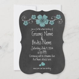 Virtual Wedding Wild Aquamarin Rose Chalkboard Einladung