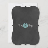 Virtual Wedding Wild Aquamarin Rose Chalkboard Einladung (Rückseite)
