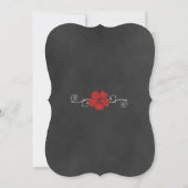 Virtual Wedding Wild Rote Rosen Chalkboard Einladung (Rückseite)