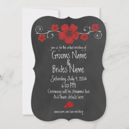 Virtual Wedding Wild Rote Rosen Chalkboard Einladung