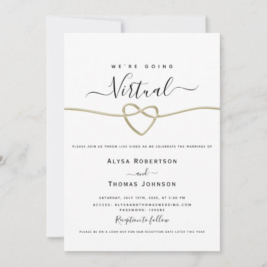 Virtual Wedding Zeremonie Einladung (Vorderseite)