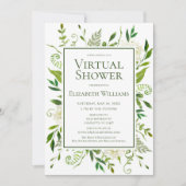 Virtual White Hydrangeas Watercolor-Brautparty Einladung (Vorderseite)