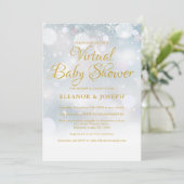 Virtual Winter Baby Dusche Sprinkle Einladung (Stehend Vorderseite)