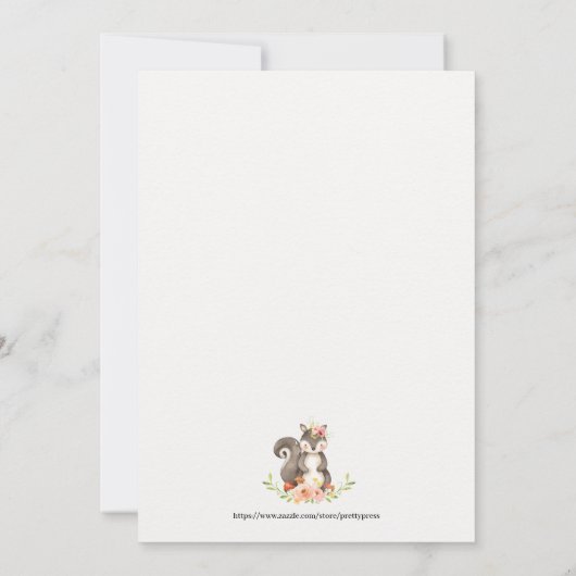 Virtual Woodland Baby Shower Einladung (Rückseite)