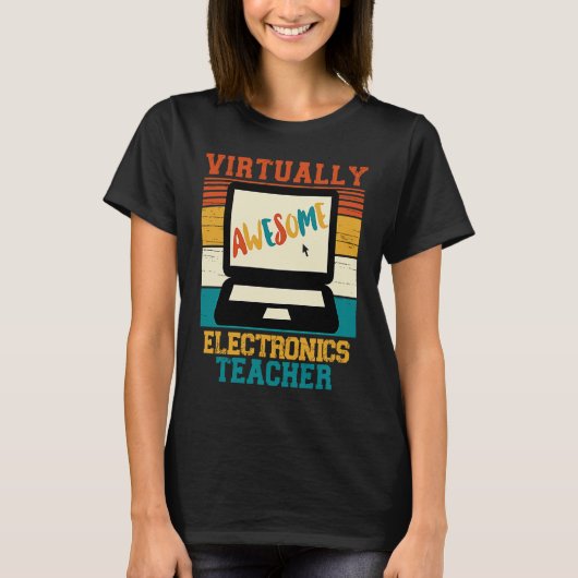 Virtually Awesome Electronics Teacher  Retro Style T-Shirt (Vorderseite)