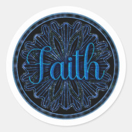 Virtue Faith Mandala Runder Aufkleber