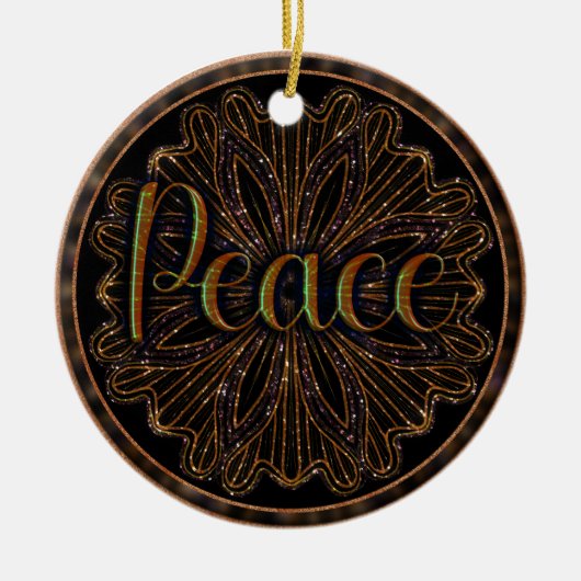 Virtue Peace Mandala Keramik Ornament (Vorne)