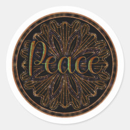 Virtue Peace Mandala Runder Aufkleber
