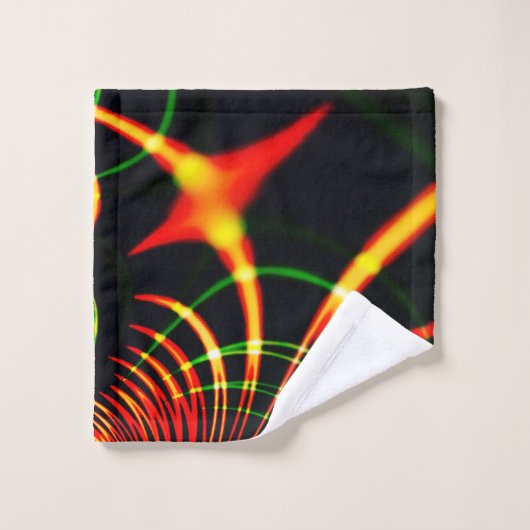 Virtuell grüne Blätter, Reddish 'feuergefärbter Do Badhandtuch Set (Waschlappen)