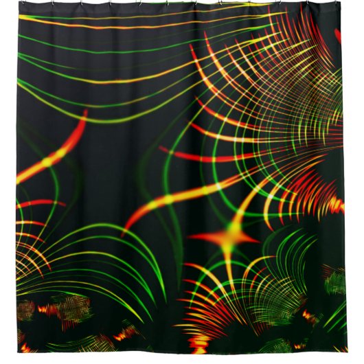 Virtuell grüne Blätter, Reddish 'feuergefärbter Do Duschvorhang (Vorderseite)
