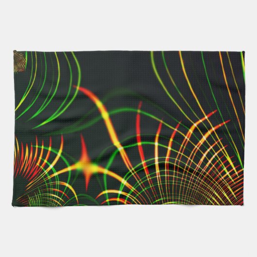 Virtuell grüne Blätter, Reddish 'feuergefärbter Do Geschirrtuch (Horizontal)