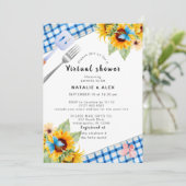 Virtuelle Babydusche Einladung blau adibar (Stehend Vorderseite)