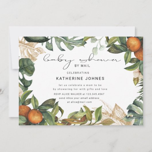 Virtuelle Babydusche für tropische Früchte (Vorderseite)