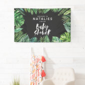 virtuelle Babydusche mit tropischen Palmblättern Banner (Insitu)