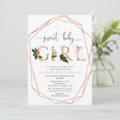 Virtuelle Babydusche Rose Gold Einladung (Stehend Vorderseite)