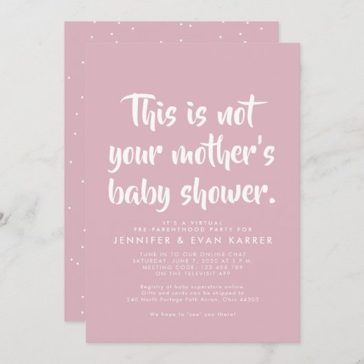 Virtuelle Babymädchendusche (Vorne/Hinten)