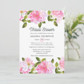Virtuelle Babyparty Pinker Rosengarten Einladung (Stehend Vorderseite)