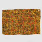 Virtuelle Baumrinde, mit Farbtönen lebender Korall Golfhandtuch (Horizontal)