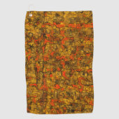 Virtuelle Baumrinde, mit Farbtönen lebender Korall Golfhandtuch (Vorderseite)