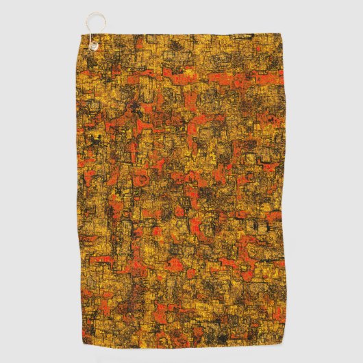 Virtuelle Baumrinde, mit Farbtönen lebender Korall Golfhandtuch (Vorderseite)