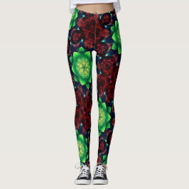 Virtuelle Blume auf Korallen, aufgeschlossen und r Leggings