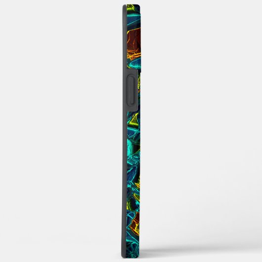 Virtuelle Blume in blauem Farbverlauf, zersplitter Case-Mate iPhone Hülle (Rückseite / Rechts)