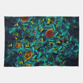 Virtuelle Blume in blauem Farbverlauf, zersplitter Geschirrtuch